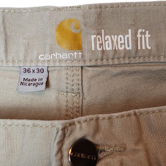 Carhartt Men’s Relaxed Straight Rigby Dungaree Pants Beige 36x30 Style 102291 - Picture 8 of 11